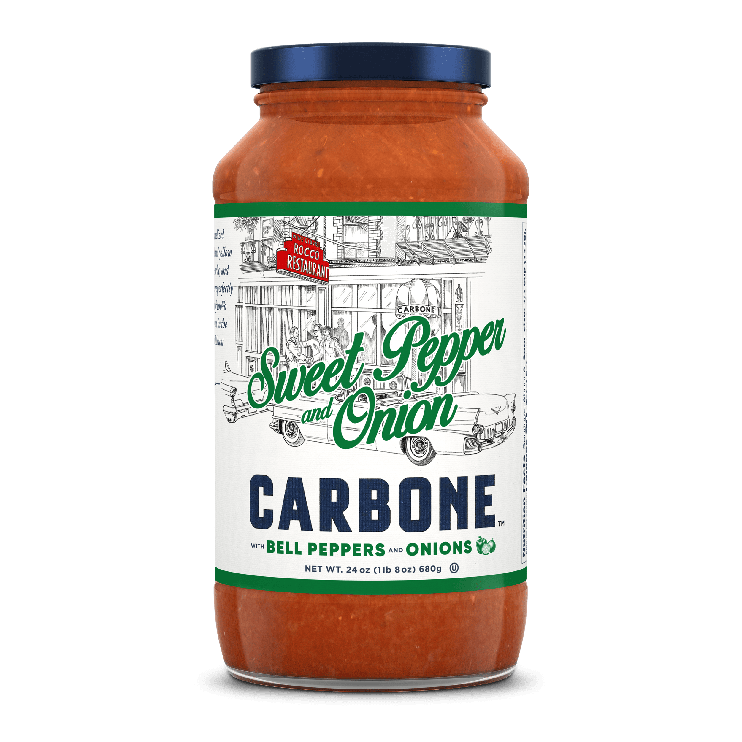 Sweet pepper and onion transparent jar