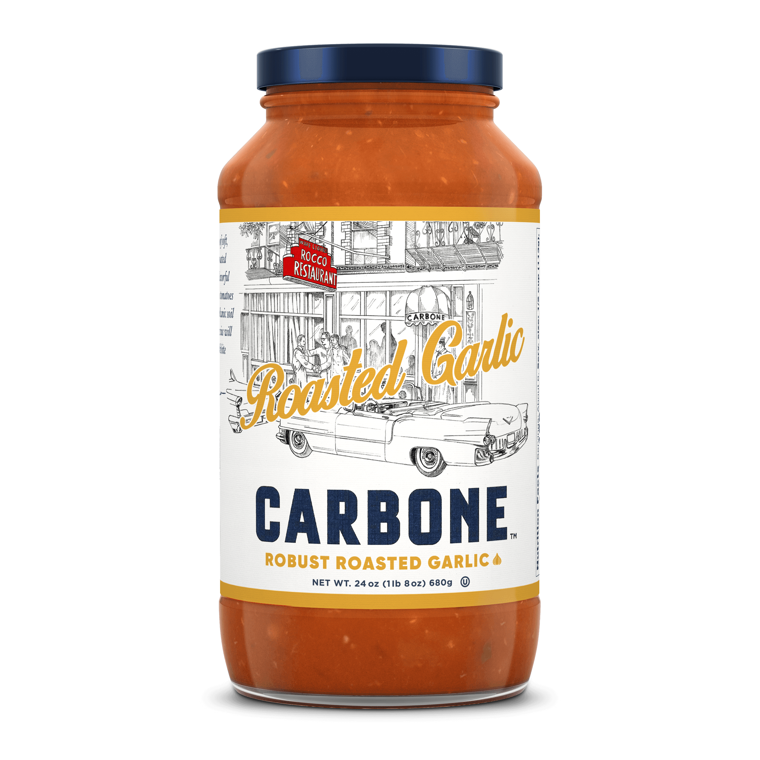 Roasted garlic transparent jar